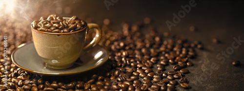 Coffee Cup With Beans On a ...