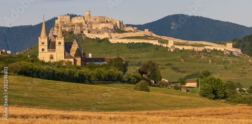 The ruins of the Spissky Castle  Spissky hrad   in Slovakia  one of the largest castles in Europe-panorama