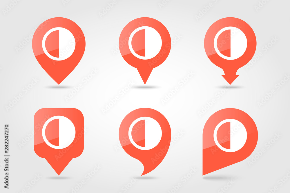 Half Moon outline pin map icon. Weather Half Moon outline pin map icon. Weather