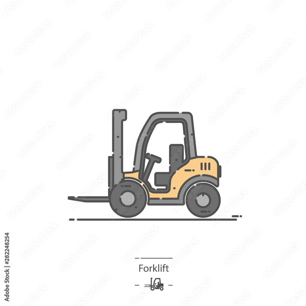 Forklift - Line color icon