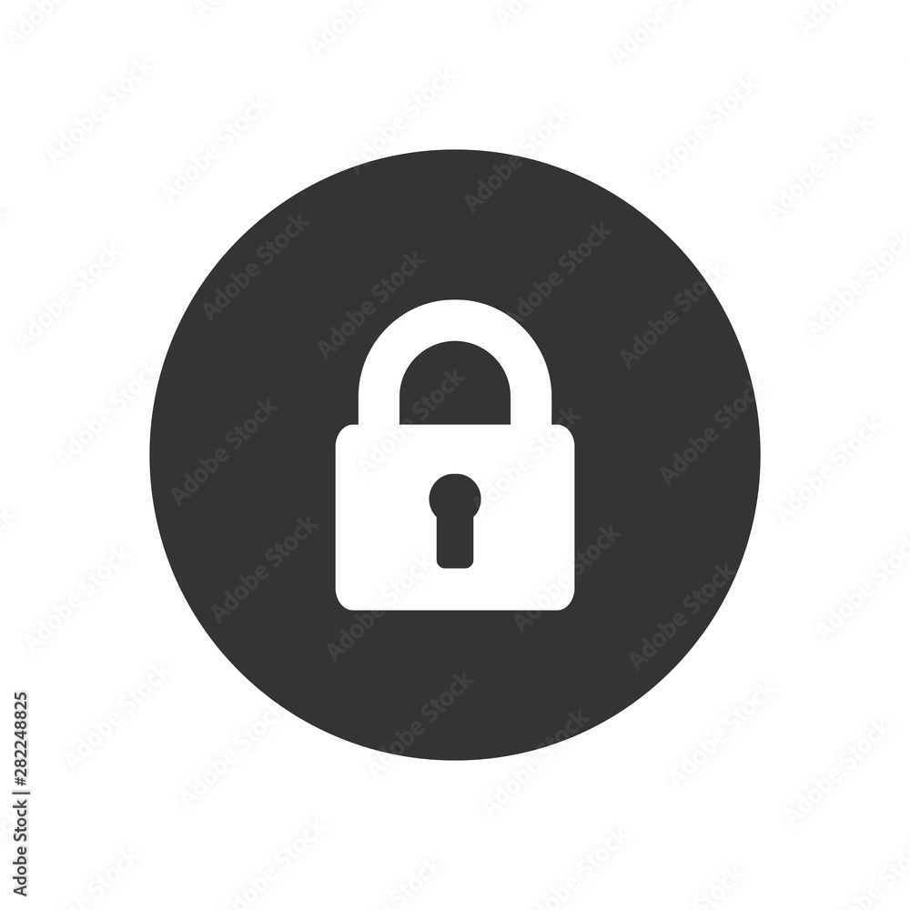Locked padlock vector icon in modern style for web site and mobile app Locked padlock vector icon in modern style for web site and mobile app