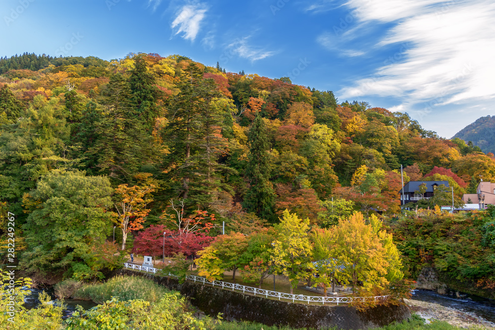Autumn leaves at Nakano Momiji mountain, Kuroishi, Aomori, Japan