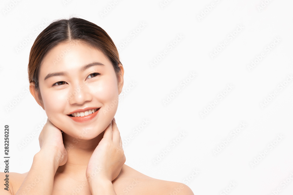Beautiful Attractive Charming Asian young woman smile with white teeth and touching soft cheek feeling so happy and cheerful with healthy skin,isolated on white background,Beauty Cosmetology Concept Beautiful Attractive Charming Asian young woman smile with white teeth and touching soft cheek feeling so happy and cheerful with healthy skin,isolated on white background,Beauty Cosmetology Concept