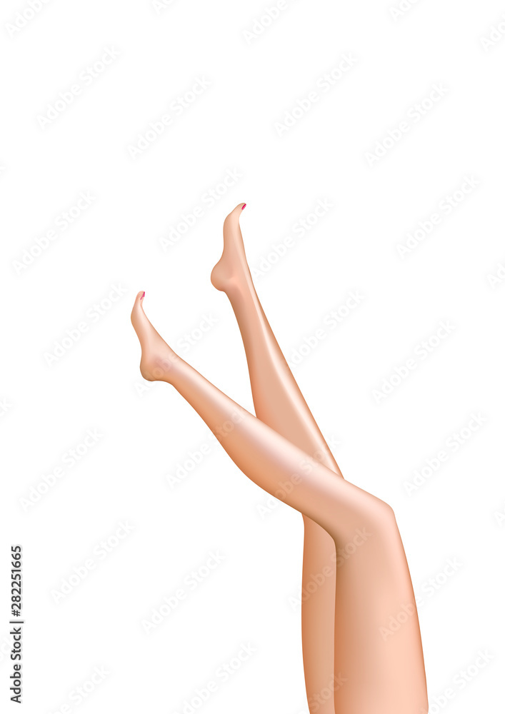 beautiful smooth woman legs isolated on a white background, vertical vector illustration beautiful smooth woman legs isolated on a white background, vertical vector illustration