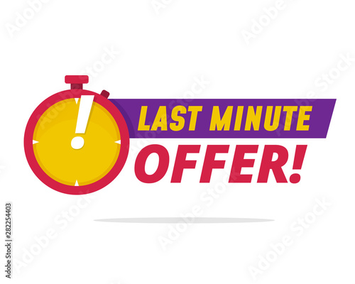 Last minute offer badge vector illustration for social media promotion poster design
