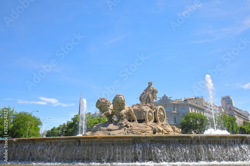 Cibeles fountain cityscape Madrid Spain