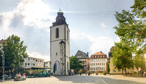 Kirchplatz mit Kirchturm, Giessen, Deutschland  photo