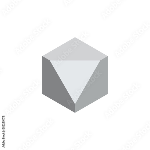 3d gem simple geometric symbol logo vector