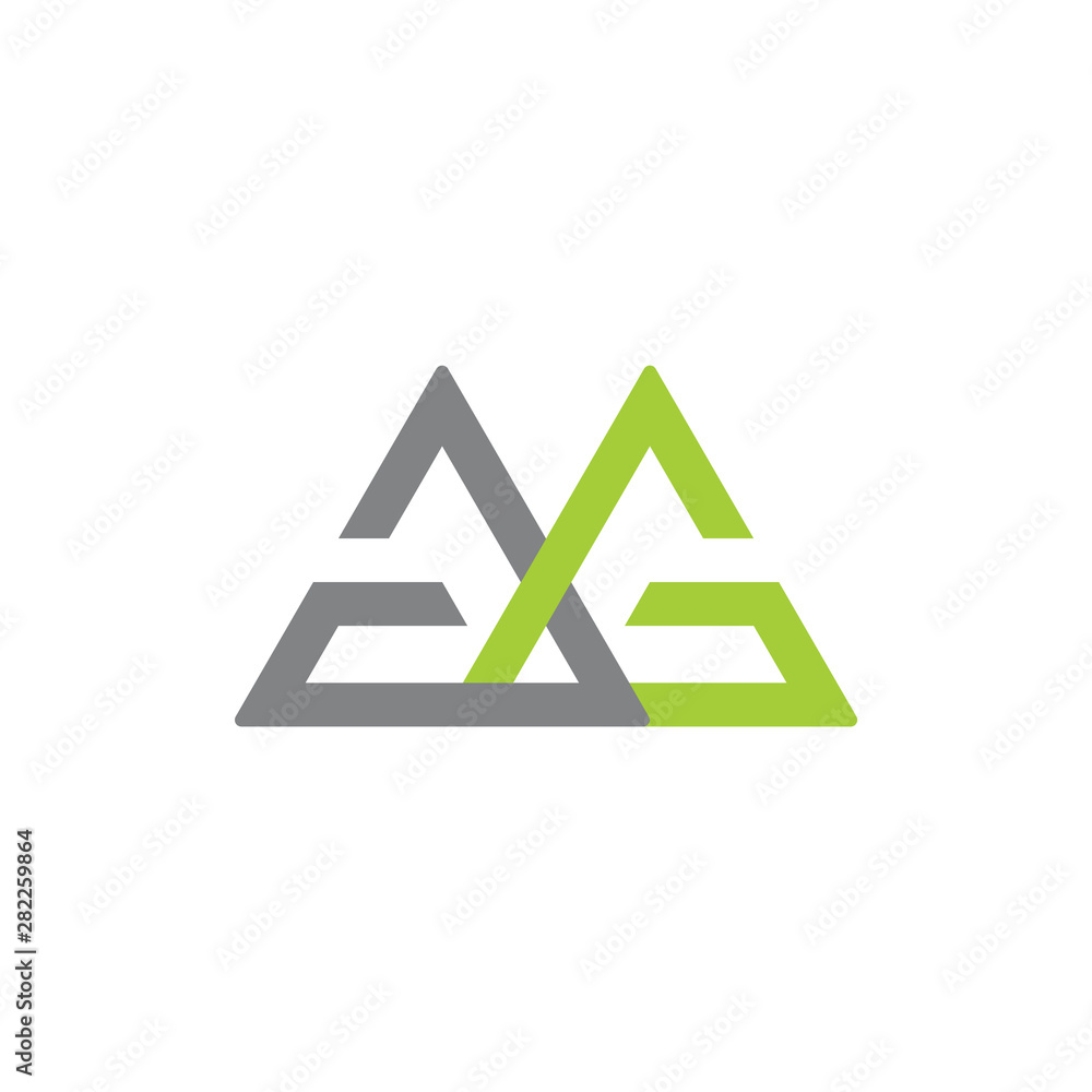 linked letter gg triangle logo vector linked letter gg triangle logo vector