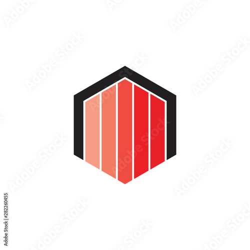 stripes hexagon logo vector