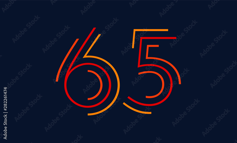 Number sixty five vector font alphabet, modern dynamic flat design with brilliant colorful for your unique elements design ; logo, corporate identity, application, creative poster & more Number sixty five vector font alphabet, modern dynamic flat design with brilliant colorful for your unique elements design ; logo, corporate identity, application, creative poster & more