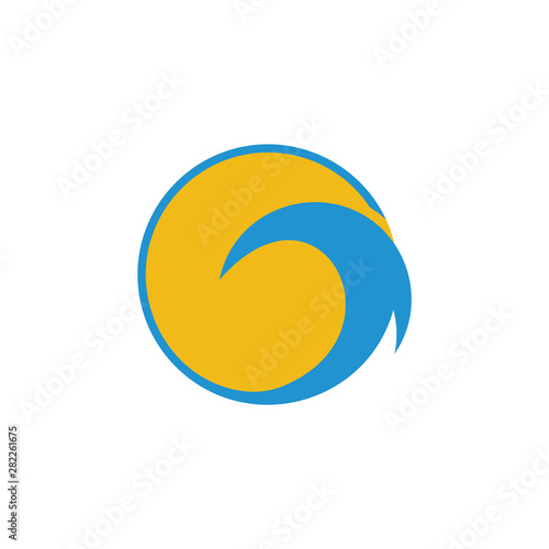circle geometric sun waves circle logo vector