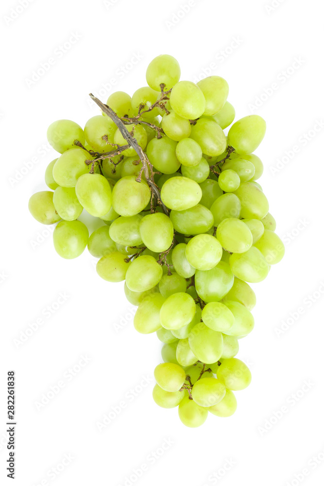 Tasty fresh grapes on white background
