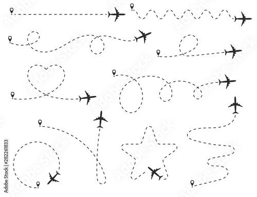 Set of traces of the plane icons.
