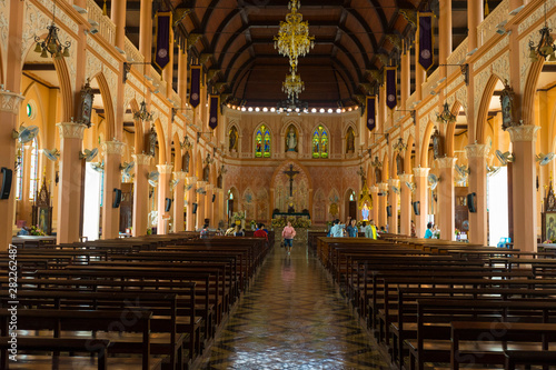  Interior view of Cathedral of the Immaculate Conception in Chantaburi Thailand