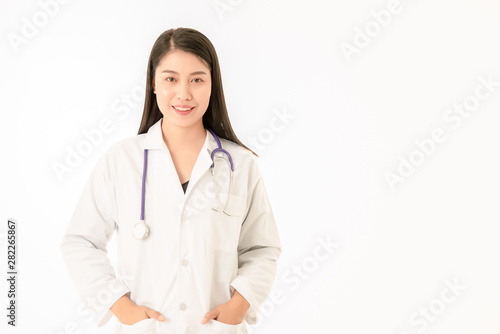 doctor is standing smiling