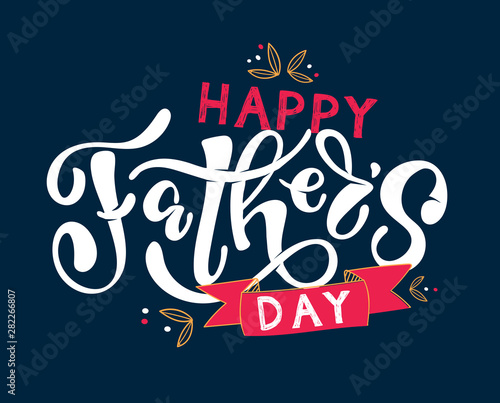 Happy Fathers Day lettering typography set for postcard  card  invitation. Greeting card. Vector illustration EPS 10. Dad  daddy logo  badge  icon. Calligraphy banner on textured background.