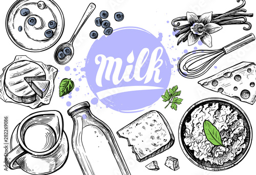 hand drawn outline of food