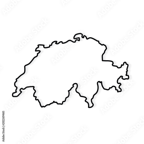 black outline of Switzerland map - vector illustration