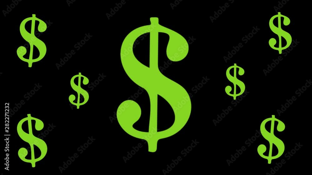 Dollar signs green on black Dollar signs green on black