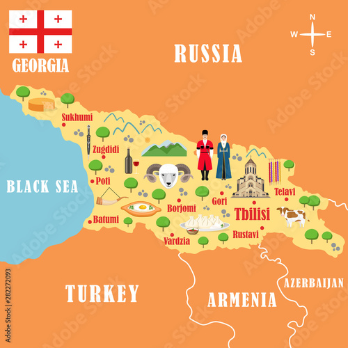 Stylized map of Georgia