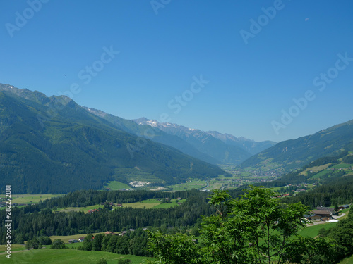 Landscape in the Tyrol Alps mountains in Austria, at the ferleiten Park