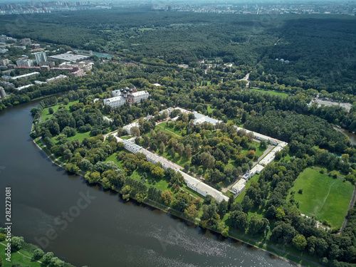 The Estate Of The Romanovs In Izmailovo. Moscow  Russia. Aerial panoramic drone view