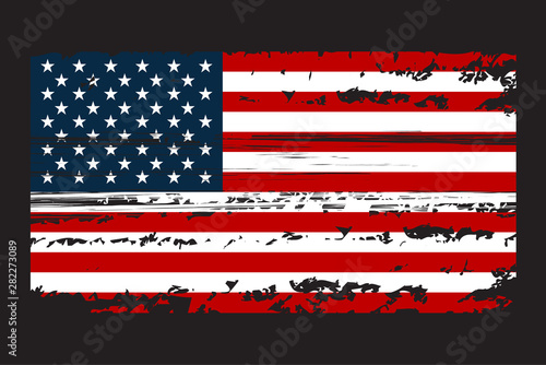 Grunge Flag of the USA in with grunge texture.