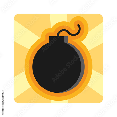 Vector cute bomb icon colorful isolated