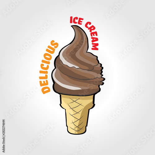 Lecker Eis-Creme Comic Illustration