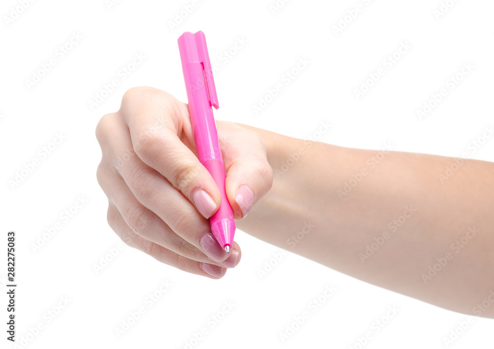 Hand holding pen on white background isolation Hand holding pen on white background isolation