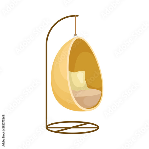 Suspended chair with support. Vector illustration on white background.