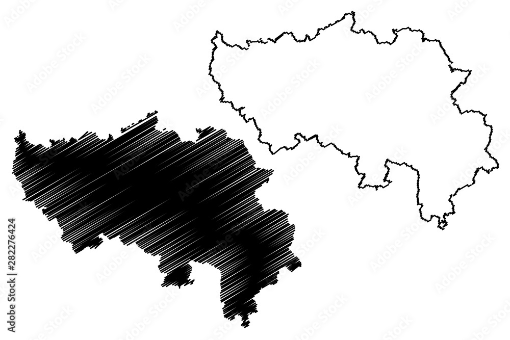Liege Province (Kingdom of Belgium, Provinces of Belgium, Walloon Region) map vector illustration, scribble sketch Liege map