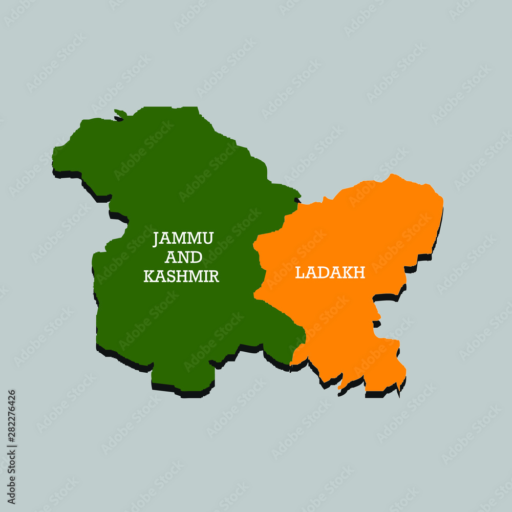 jammu kashmir ladakh map ( union territories of india) Stock Vector | Adobe Stock