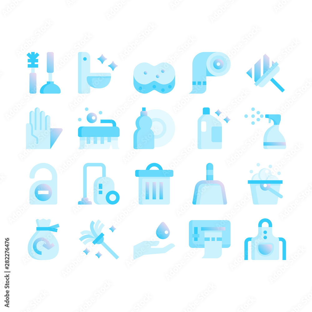 Minimal style icons of cleaning Minimal style icons of cleaning