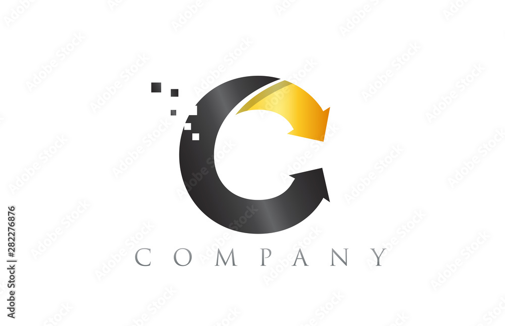 Yellow And Blue Letter C Logo