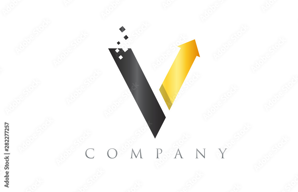 White blue alphabet letter v logo company icon Vector Image