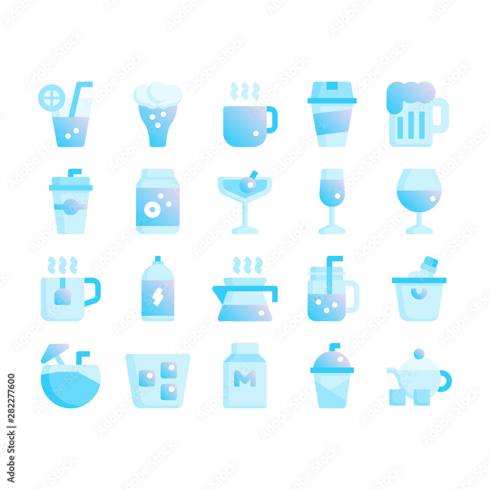 Beverage Gradient Flat Icon Beverage Gradient Flat Icon