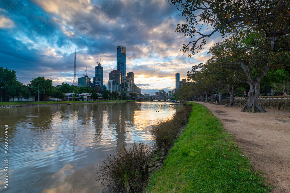 Naklejka premium Yarra river in Melbourne Victoria