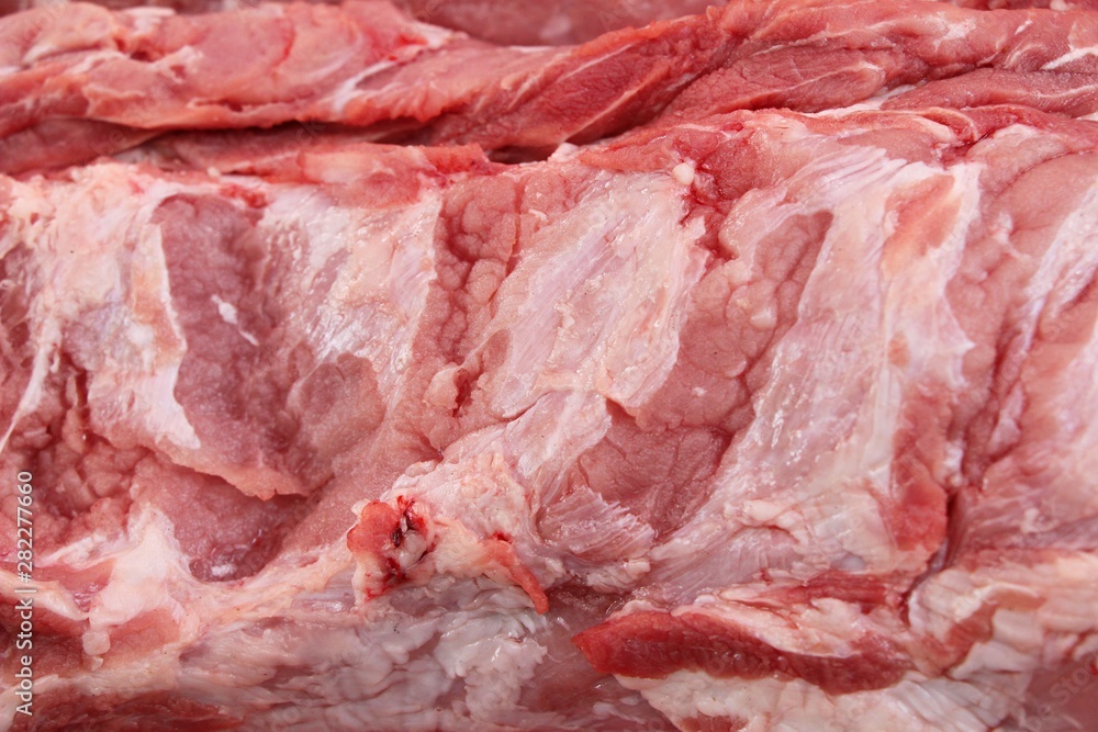 Raw pork for cooking at street food Raw pork for cooking at street food