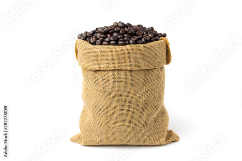Coffee beans in burlap sack © arnonphoto