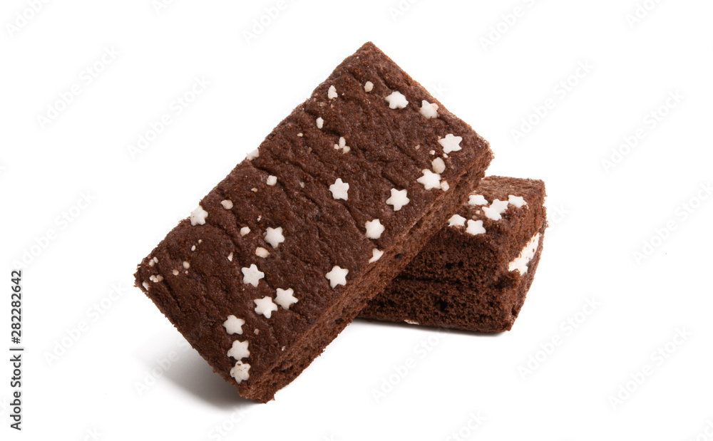 chocolate sponge cake isolated chocolate sponge cake isolated
