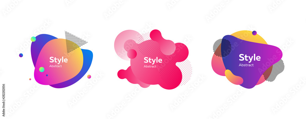 Bright multi layer irregular shapes set Bright multi layer irregular shapes set