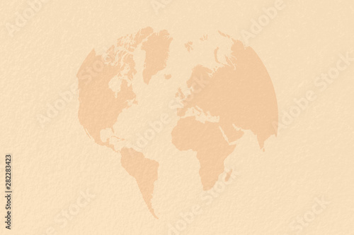 map world on pastel brown background