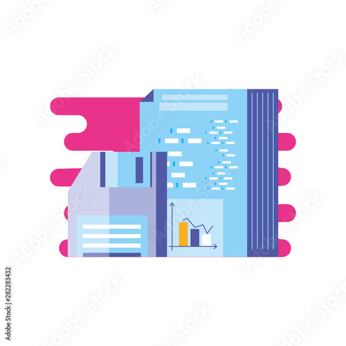 document with statistical and floppy disk