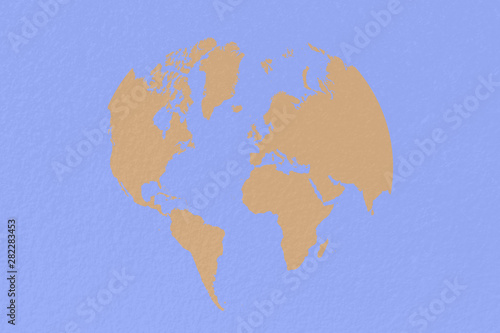 map world on pastel brown background