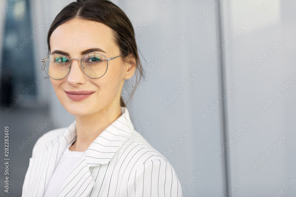 Business Woman Using Phone Near Office Business Woman Using Phone Near Office