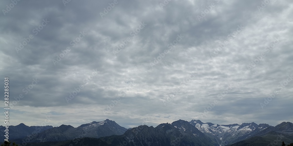 clouds over mountains