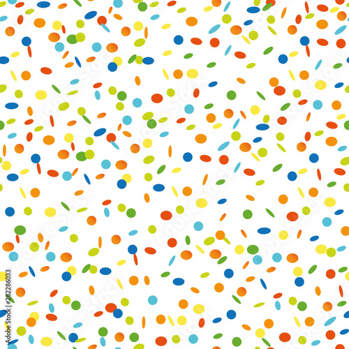 seamless pattern colorful confetti rain on white background vector illustration EPS10