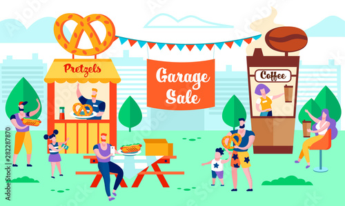 Summer Time Garage Sale, Relax, Vacation. Family